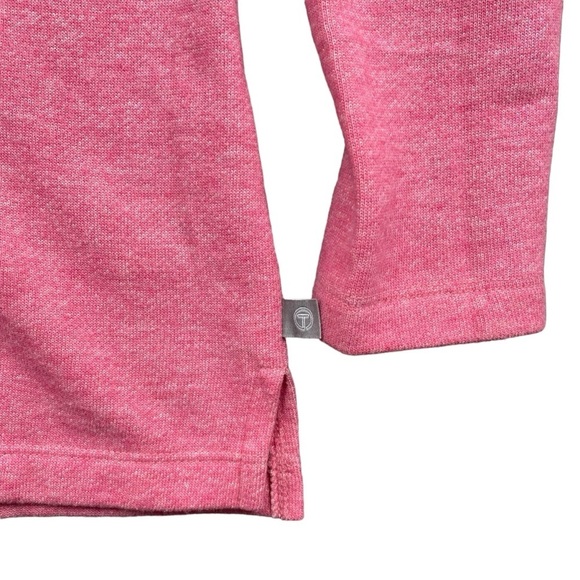 TALBOTS Petite Small Pink Heather Featherweight Fleece Wrap Neck‎ Pullover Top - Picture 3 of 13